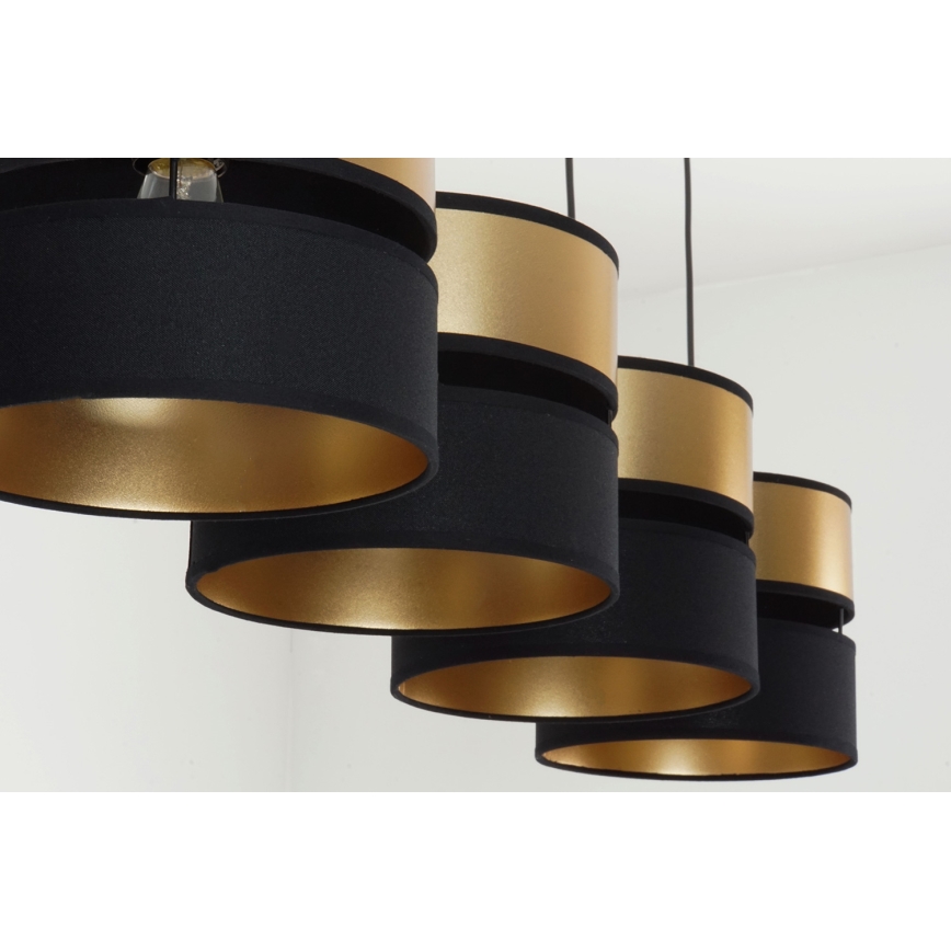 Brilagi - Luster na lanku ROYAL 4xE27/15W/230V čierna/zlatá