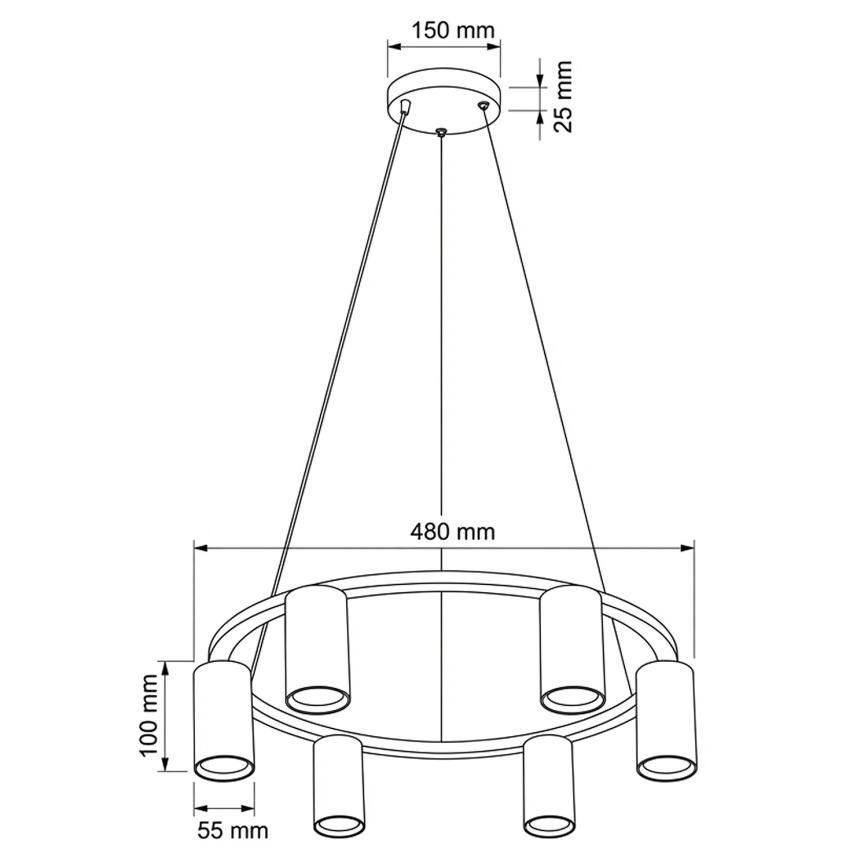 Brilagi - Luster na lanku SELE 6xGU10/30W/230V biela