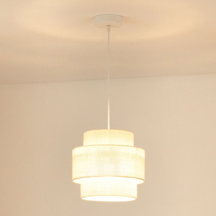 Brilagi - Luster na lanku SPACE YUTE 1xE27/15W/230V pr. 25 cm krémová/biela