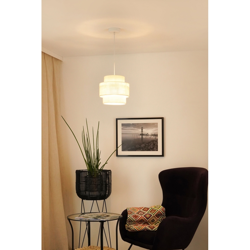 Brilagi - Luster na lanku SPACE YUTE 1xE27/15W/230V pr. 25 cm krémová/biela