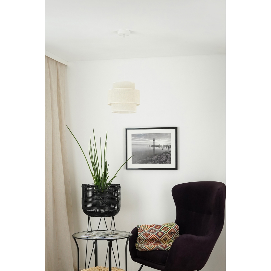 Brilagi - Luster na lanku SPACE YUTE 1xE27/15W/230V pr. 25 cm krémová/biela