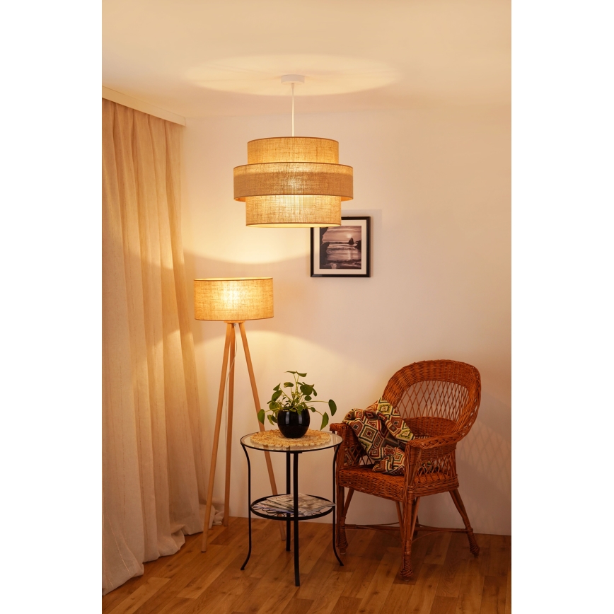 Brilagi - Luster na lanku SPACE YUTE 1xE27/15W/230V pr. 50 cm béžová/biela