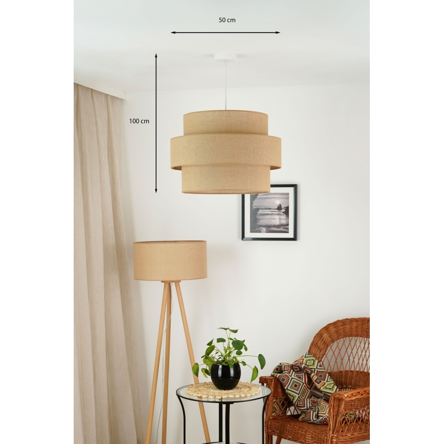 Brilagi - Luster na lanku SPACE YUTE 1xE27/15W/230V pr. 50 cm béžová/biela