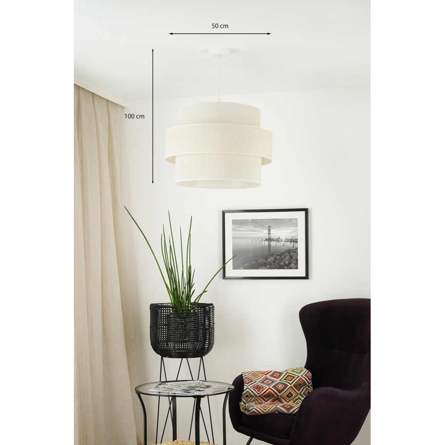 Brilagi - Luster na lanku SPACE YUTE 1xE27/15W/230V pr. 50 cm krémová/biela