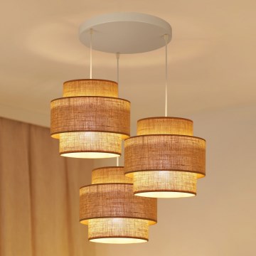 Brilagi - Luster na lanku SPACE YUTE 3xE27/15W/230V béžová/biela