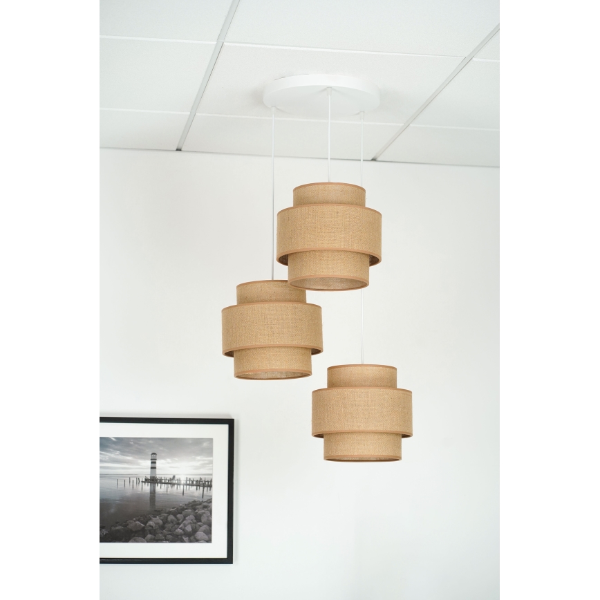 Brilagi - Luster na lanku SPACE YUTE 3xE27/15W/230V béžová/biela