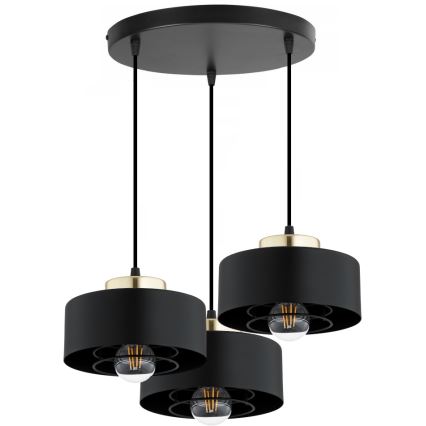 Brilagi - Luster na lanku SPRING 3xE27/60W/230V čierna/zlatá