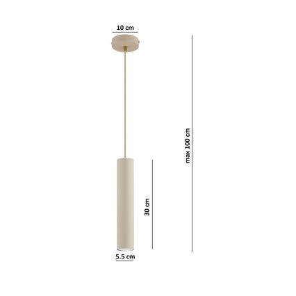 Brilagi - Luster na lanku TUBE 1xGU10/15W/230V béžová/zlatá