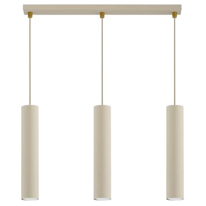 Brilagi - Luster na lanku TUBE 3xGU10/15W/230V béžová/zlatá