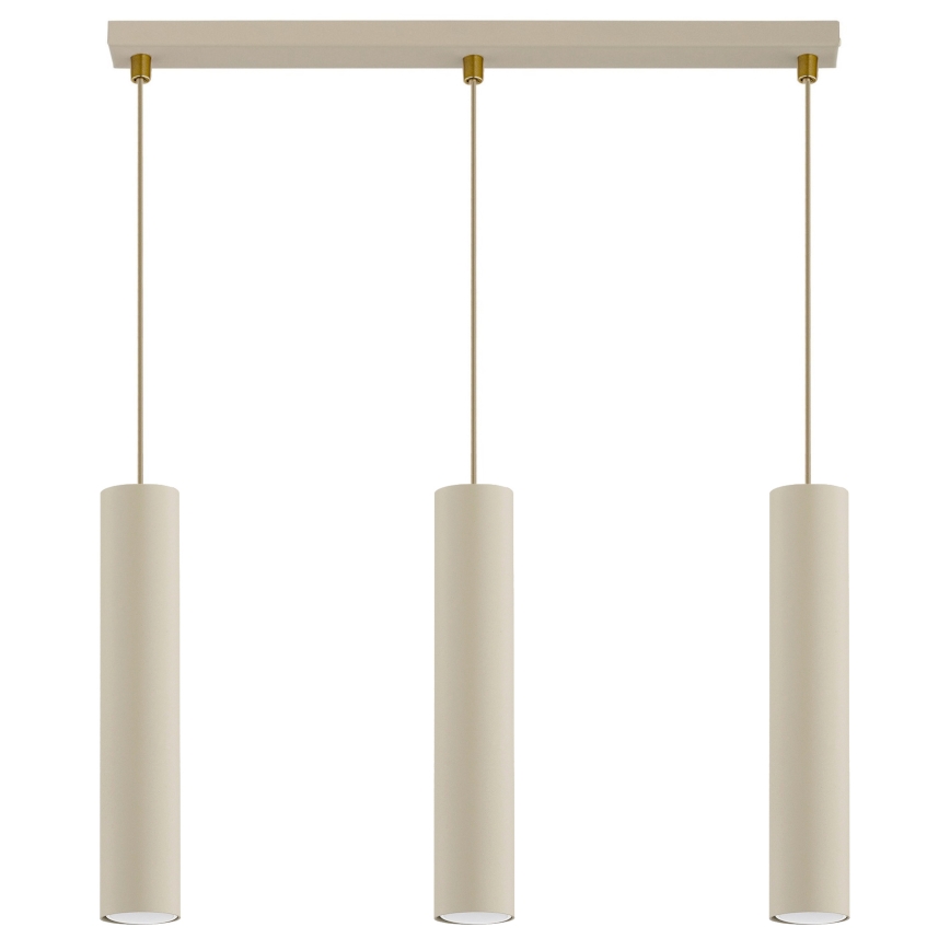 Brilagi - Luster na lanku TUBE 3xGU10/15W/230V béžová/zlatá