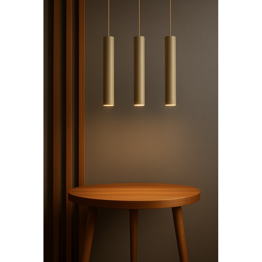 Brilagi - Luster na lanku TUBE 3xGU10/15W/230V béžová/zlatá