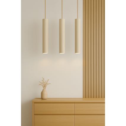 Brilagi - Luster na lanku TUBE 3xGU10/15W/230V béžová/zlatá