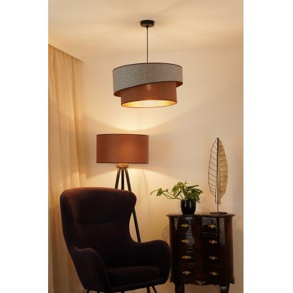 Brilagi - Luster na lanku VEGAS SHINE 1xE27/15W/230V pr. 50 cm šedá/hnedá