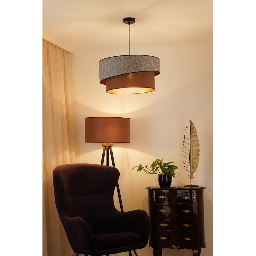 Brilagi - Luster na lanku VEGAS SHINE 1xE27/15W/230V pr. 50 cm šedá/hnedá