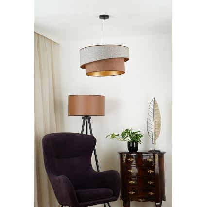Brilagi - Luster na lanku VEGAS SHINE 1xE27/15W/230V pr. 50 cm šedá/hnedá