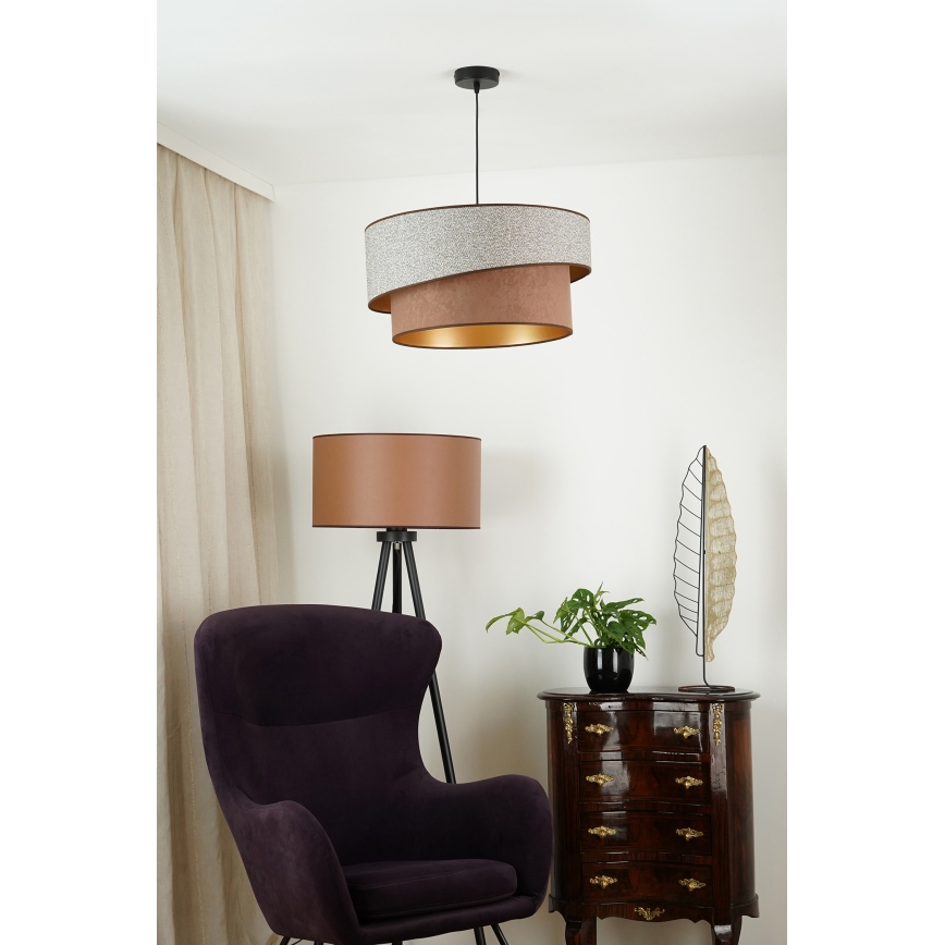 Brilagi - Luster na lanku VEGAS SHINE 1xE27/15W/230V pr. 50 cm šedá/hnedá