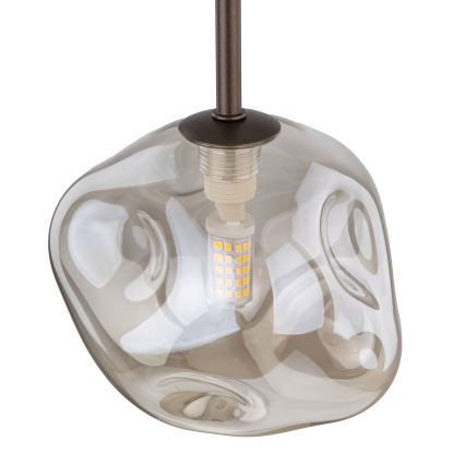 Brilagi - Luster na lanku VULCANO 1xG9/8W/230V hnedá/dymovo-béžová