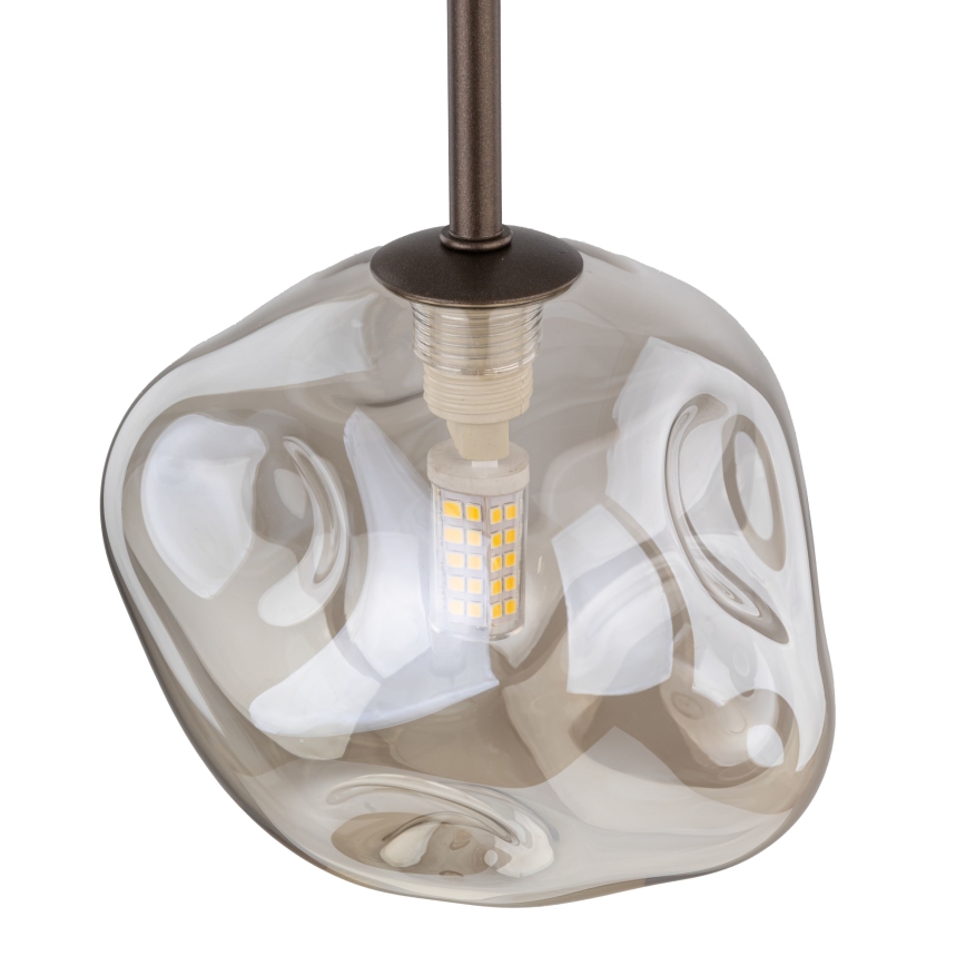 Brilagi - Luster na lanku VULCANO 1xG9/8W/230V hnedá/dymovo-béžová