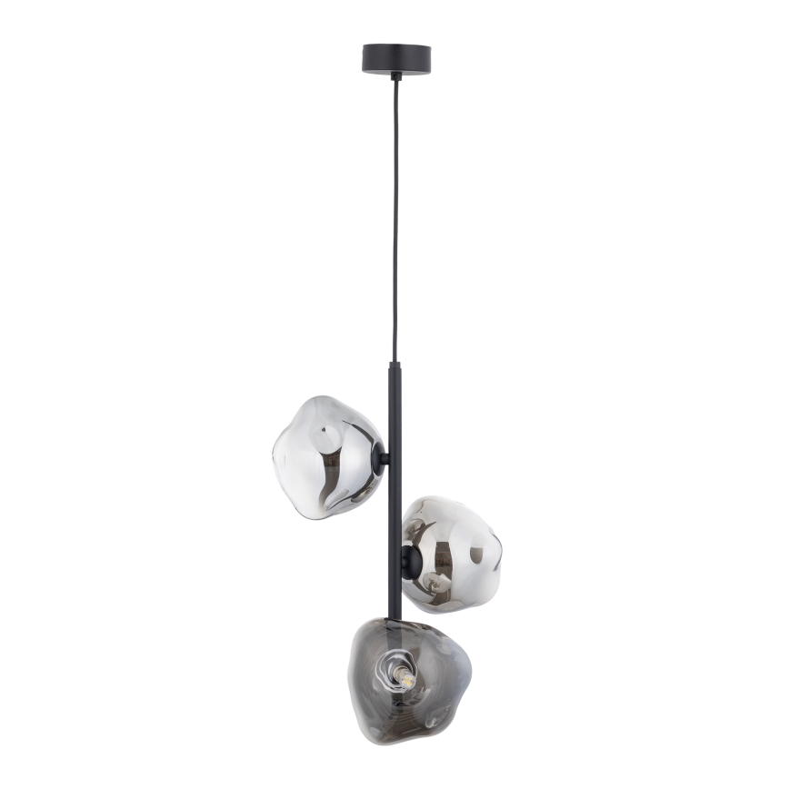 Brilagi - Luster na lanku VULCANO 3xG9/8W/230V čierna/dymová čierna