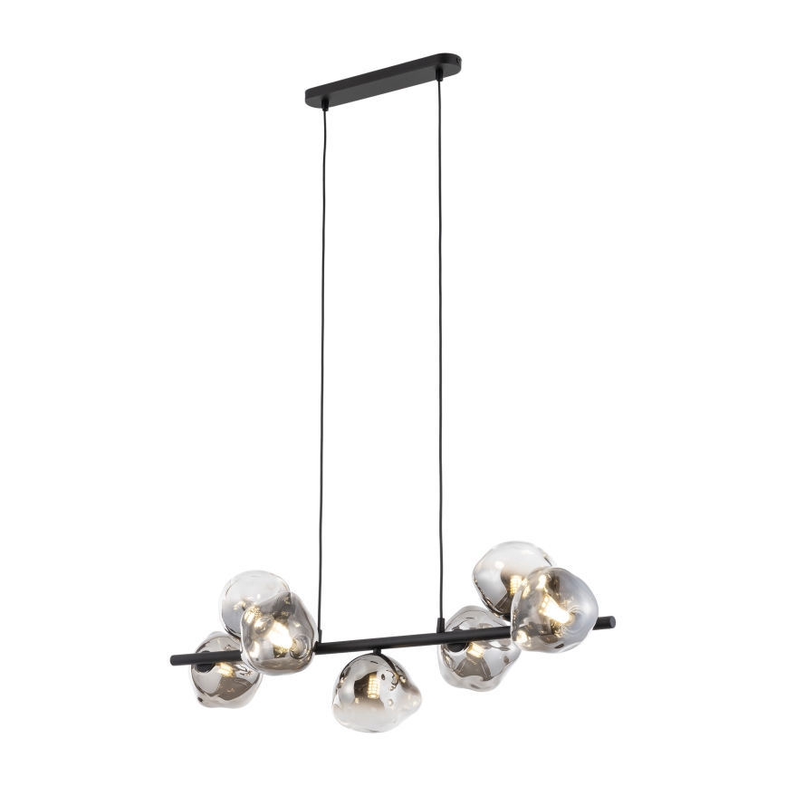 Brilagi - Luster na lanku VULCANO 7xG9/8W/230V čierna/dymová čierna