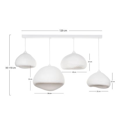 Brilagi - Luster na lanku WABI SABI 4xE27/40W/230V biela