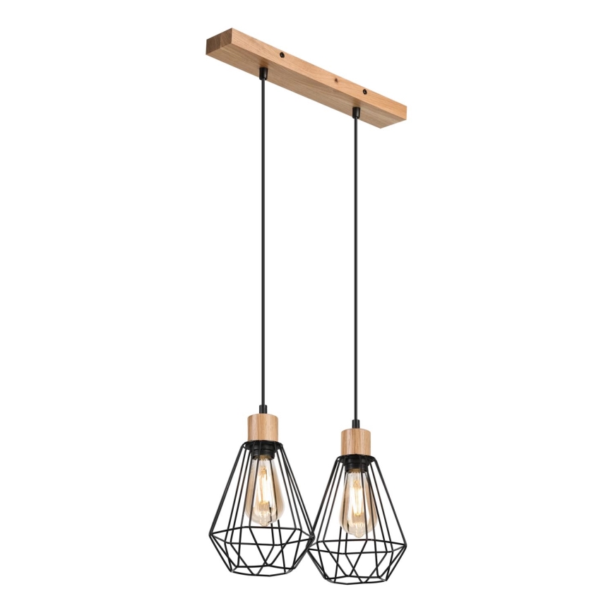 Brilagi - Luster na lanku WOODY BASKET 2xE27/60W/230V dub