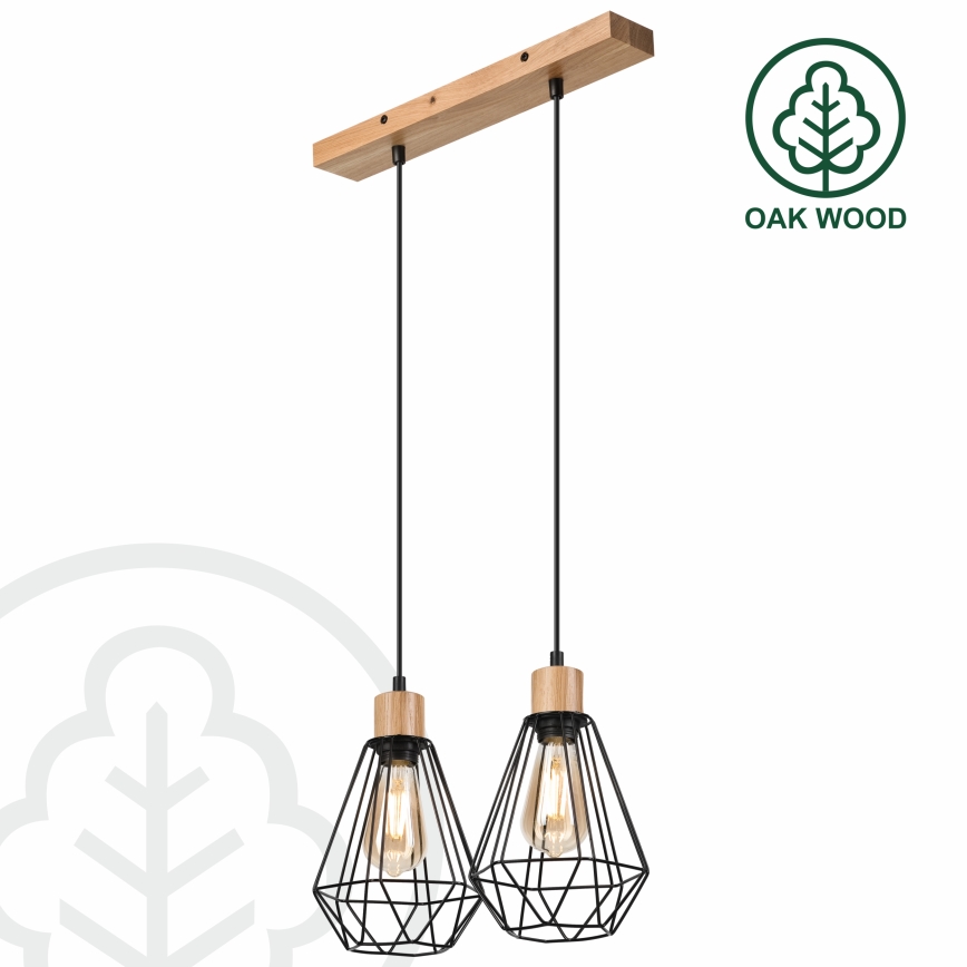 Brilagi - Luster na lanku WOODY BASKET 2xE27/60W/230V dub