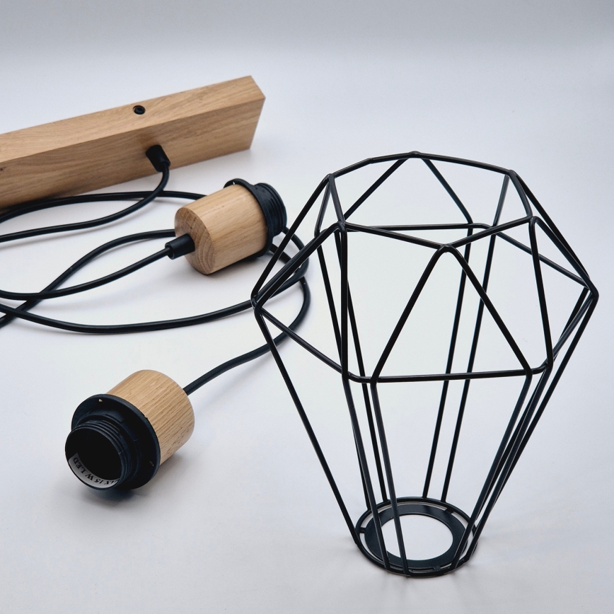 Brilagi - Luster na lanku WOODY BASKET 2xE27/60W/230V dub