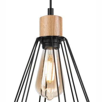 Brilagi - Luster na lanku WOODY BASKET 3xE27/60W/230V dub