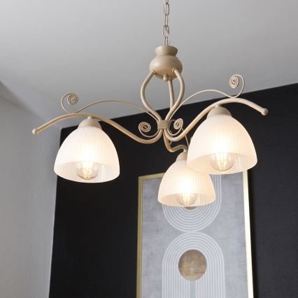 Brilagi - Luster na reťazi ANTICO MODERN 3xE27/60W/230V béžová