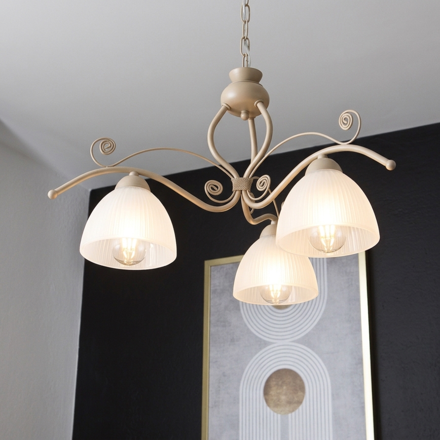 Brilagi - Luster na reťazi ANTICO MODERN 3xE27/60W/230V béžová