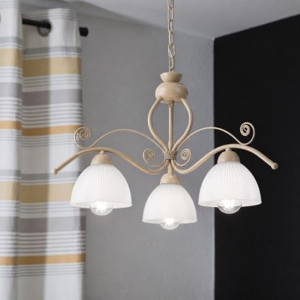 Brilagi - Luster na reťazi ANTICO MODERN 3xE27/60W/230V béžová
