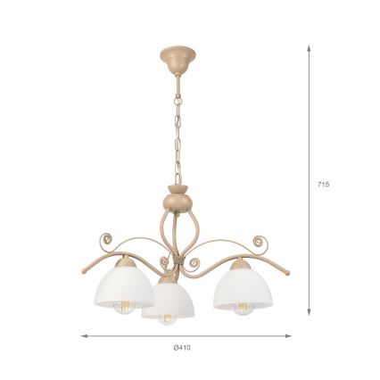 Brilagi - Luster na reťazi ANTICO MODERN 3xE27/60W/230V béžová