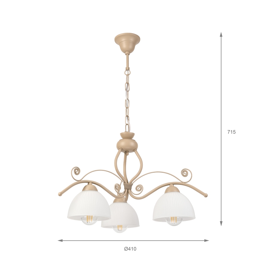 Brilagi - Luster na reťazi ANTICO MODERN 3xE27/60W/230V béžová