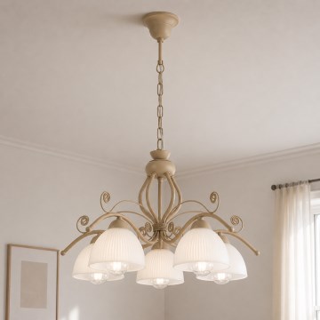 Brilagi - Luster na reťazi ANTICO MODERN 5xE27/60W/230V béžová