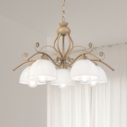 Brilagi - Luster na reťazi ANTICO MODERN 5xE27/60W/230V béžová