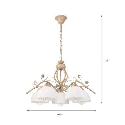 Brilagi - Luster na reťazi ANTICO MODERN 5xE27/60W/230V béžová