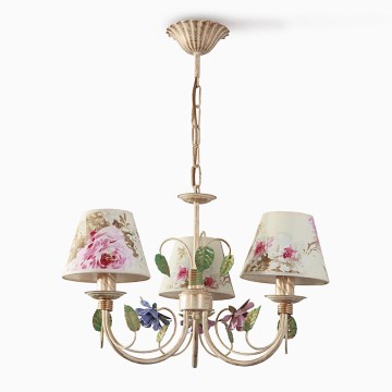 BRILAGI - Luster na reťazi CAMELLIA 3xE14/40W/230V pestrofarebný/béžový/patina