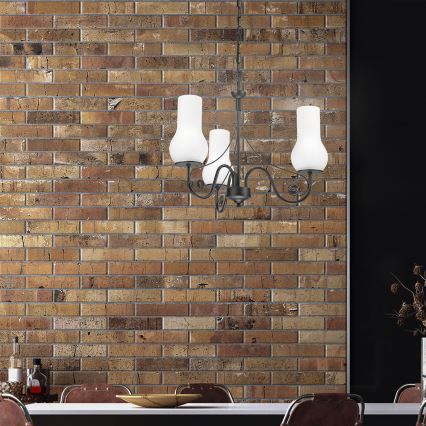 Brilagi - Luster na reťazi COTTAGE 3xE14/40W/230V čierna/biela