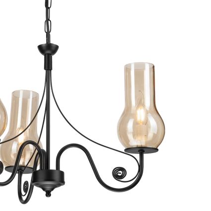 Brilagi - Luster na reťazi COTTAGE 3xE14/40W/230V čierna/hnedá