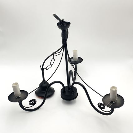 Brilagi - Luster na reťazi COTTAGE 3xE14/40W/230V čierna/hnedá