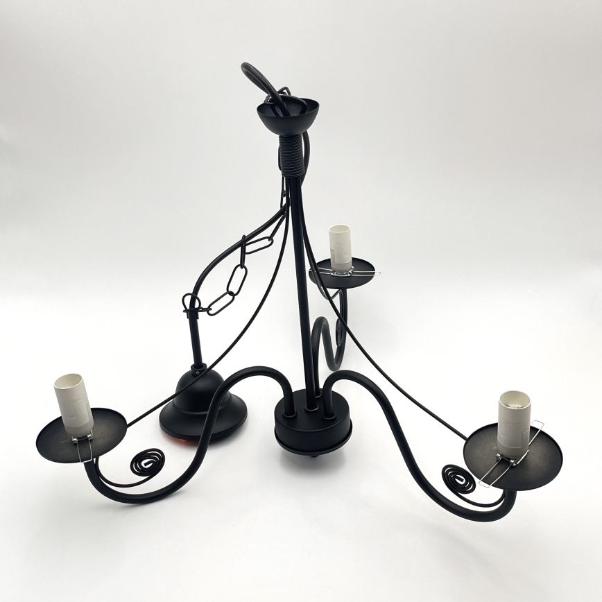 Brilagi - Luster na reťazi COTTAGE 3xE14/40W/230V čierna/hnedá