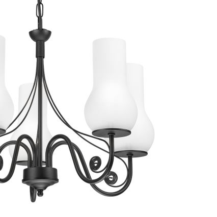 Brilagi - Luster na reťazi COTTAGE 5xE14/40W/230V čierna/biela