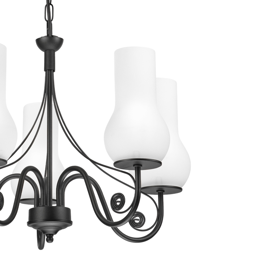 Brilagi - Luster na reťazi COTTAGE 5xE14/40W/230V čierna/biela