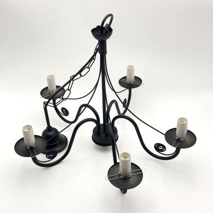 Brilagi - Luster na reťazi COTTAGE 5xE14/40W/230V čierna/hnedá