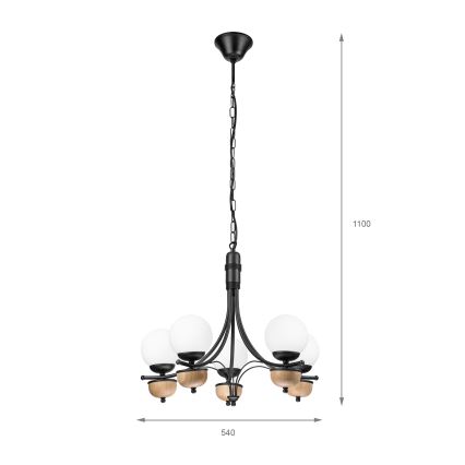 Brilagi - Luster na reťazi COTTAGE 5xG9/40W/230V buk/biela
