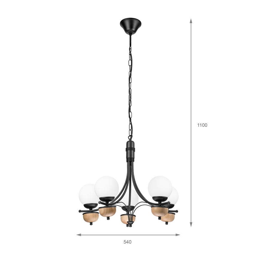 Brilagi - Luster na reťazi COTTAGE 5xG9/40W/230V buk/biela