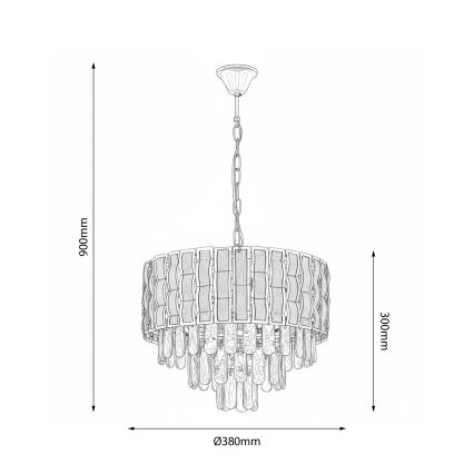 Brilagi - Luster na reťazi CRISTAL 5xE14/40W/230V priemer 38 cm
