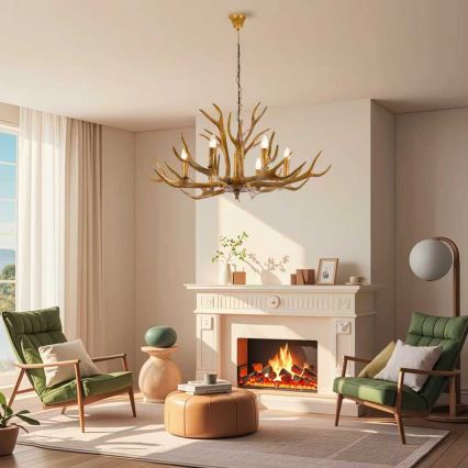 Brilagi - Luster na reťazi DEER 6xE14/10W/230V priemer 102 cm parožie