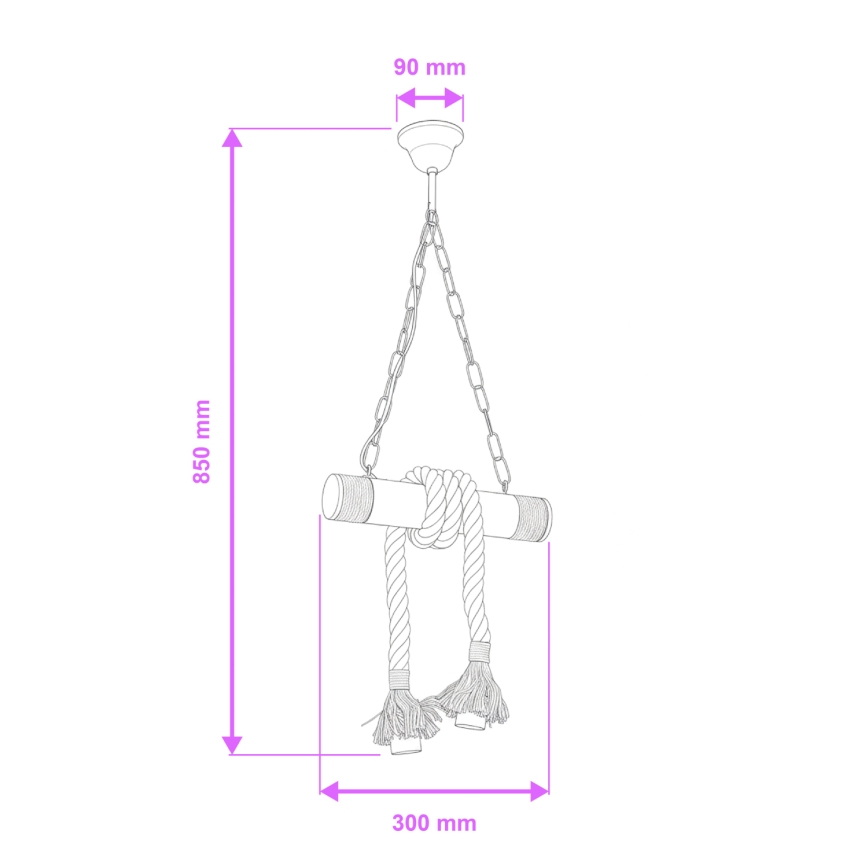 Brilagi - Luster na reťazi KOS 2xE27/60W/230V buk